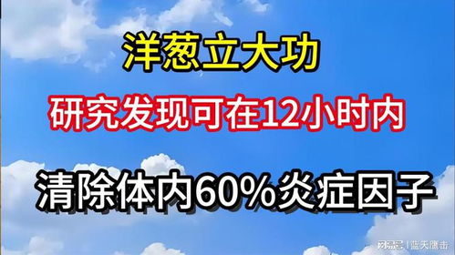 洋葱立大功 研究发现可在12小时内,清除体内60 炎症因子